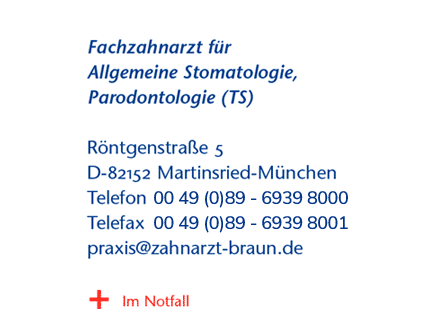 Facharzt für Allgemeine Stomatologie, Parodontologie (TS) - Röntgenstraße 5 - 82152 Martinsried-München